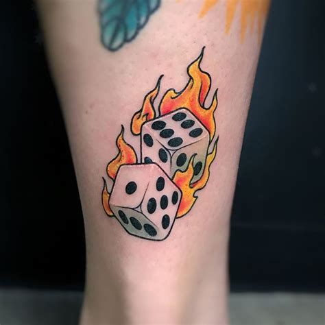 2 dice tattoo|american traditional dice tattoo.